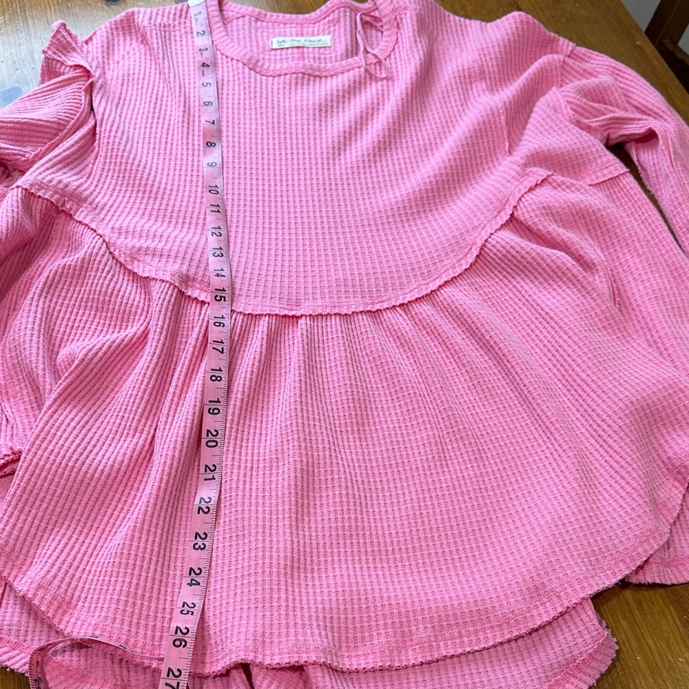 Free People we the Free Pink Carnation Babydoll Top - Picture 8 of 10
